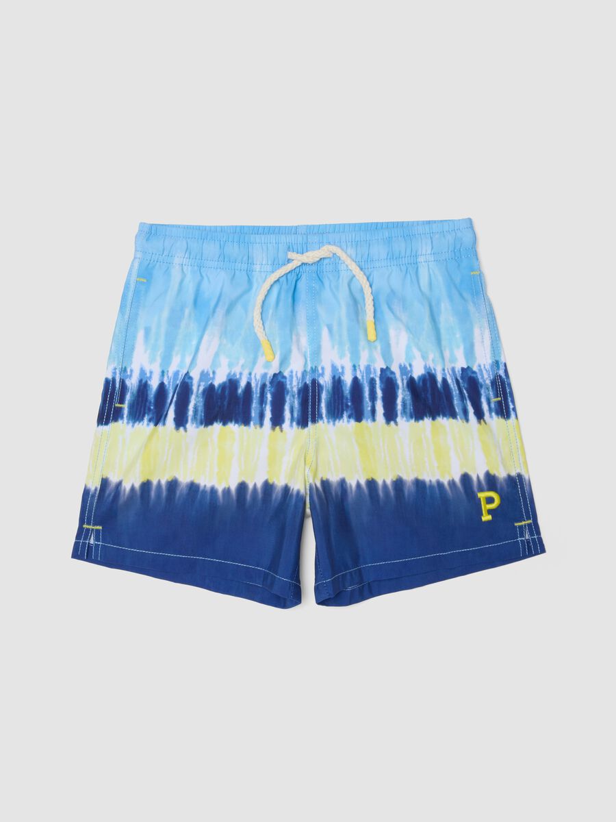 Boxer mare azzurro tie-dye con coulisse_0