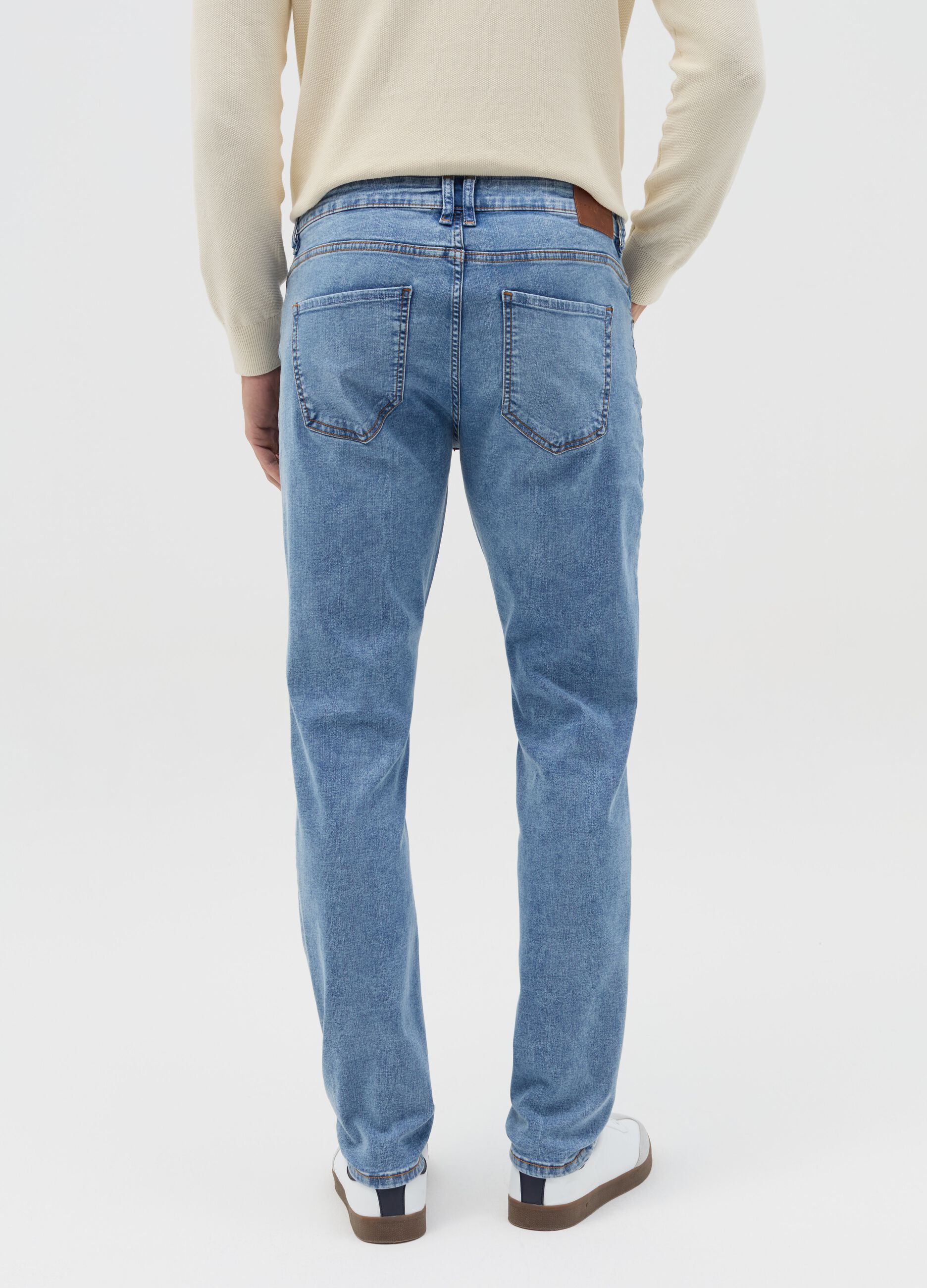 Skinny-fit jeans with acid wash