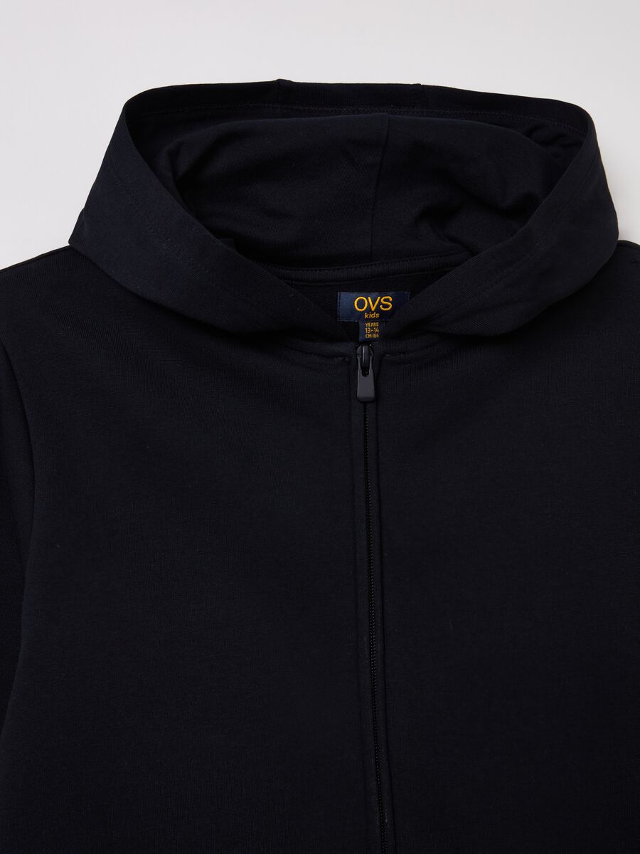 Full-zip in felpa con cappuccio_2