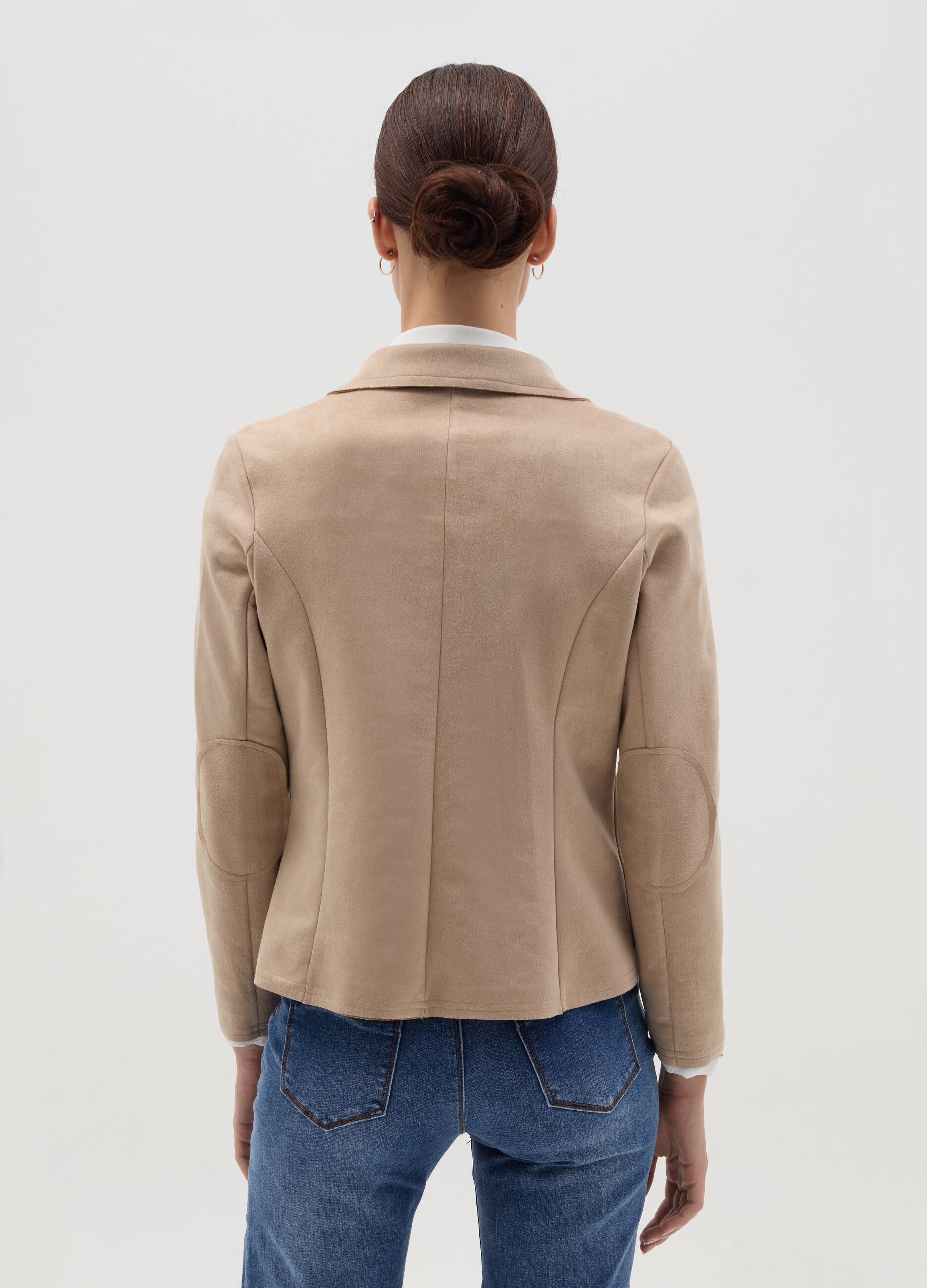 Single-breasted suede blazer