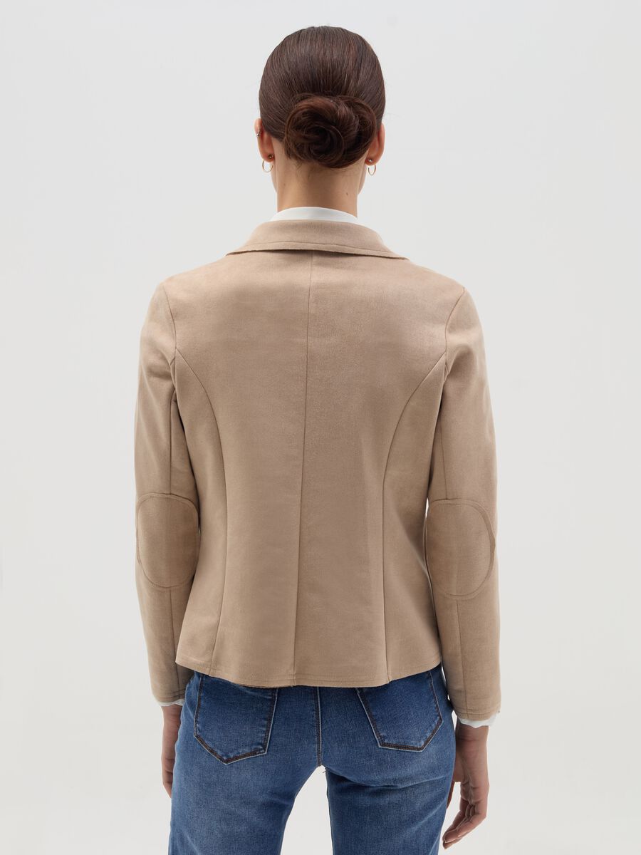 Single-breasted suede blazer_3