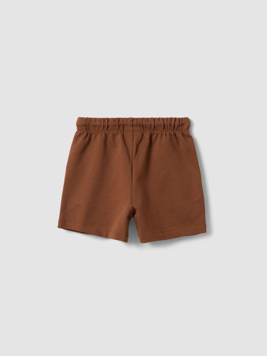 Brown shorts in pure cotton_1