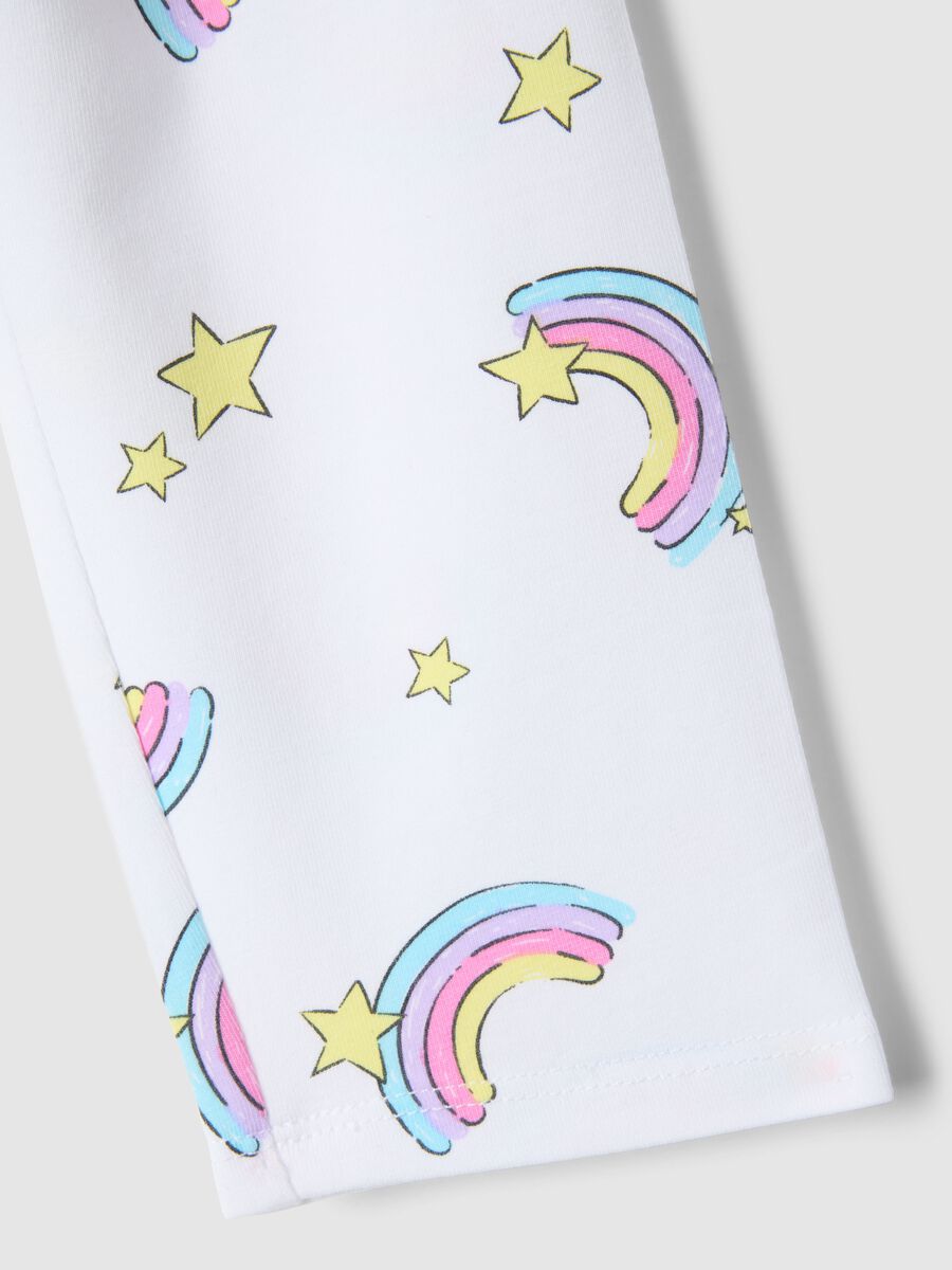 Girls' white organic cotton stretch skinny leggings_3