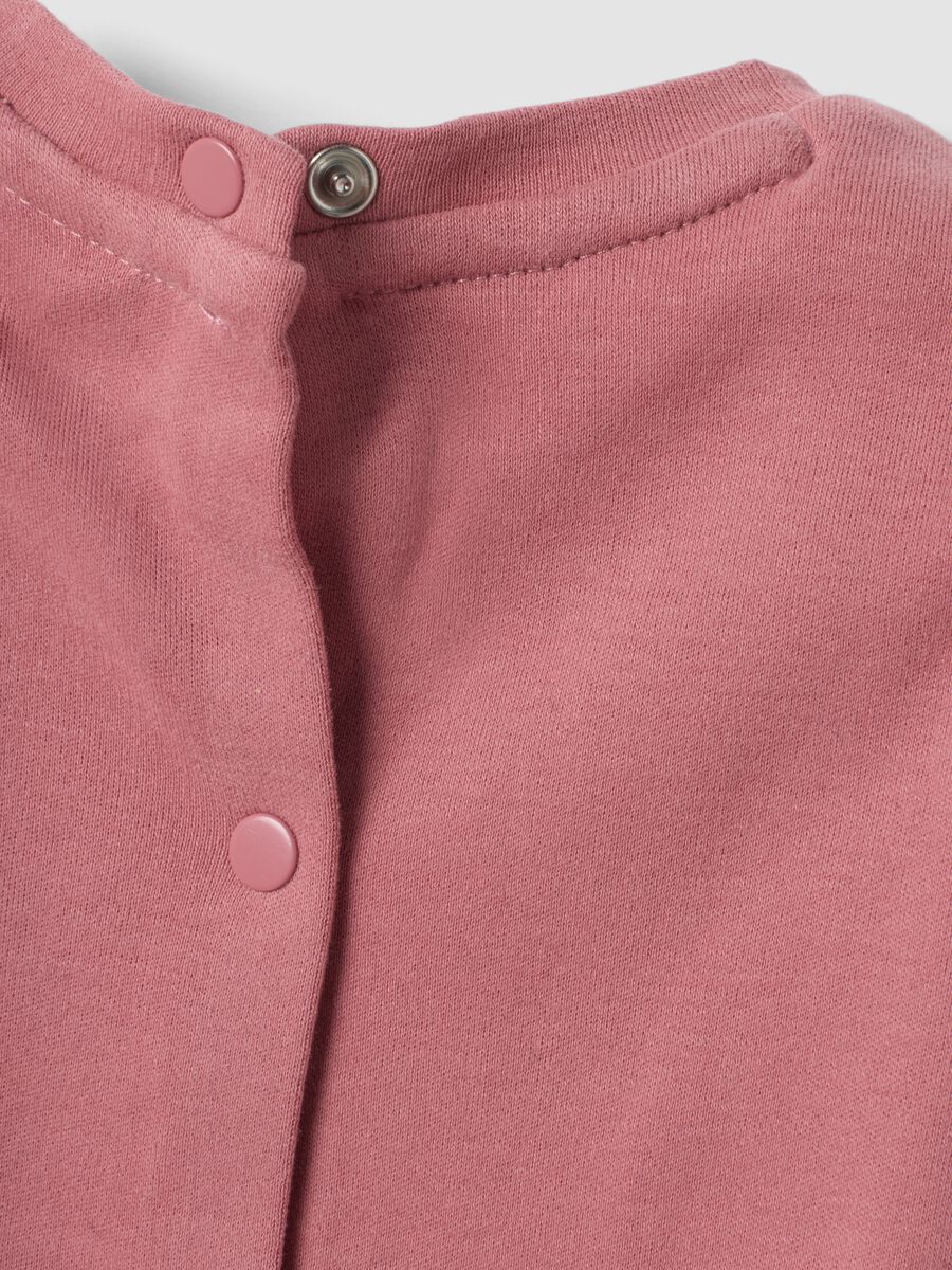 Maglietta rosa in puro cotone organico con stampa regular fit_3