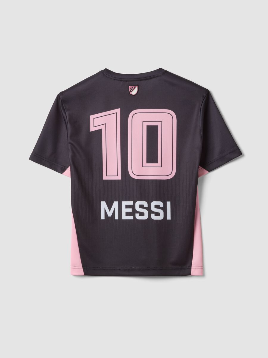 Black short-sleeved T-shirt with sporty print, regular fit_1