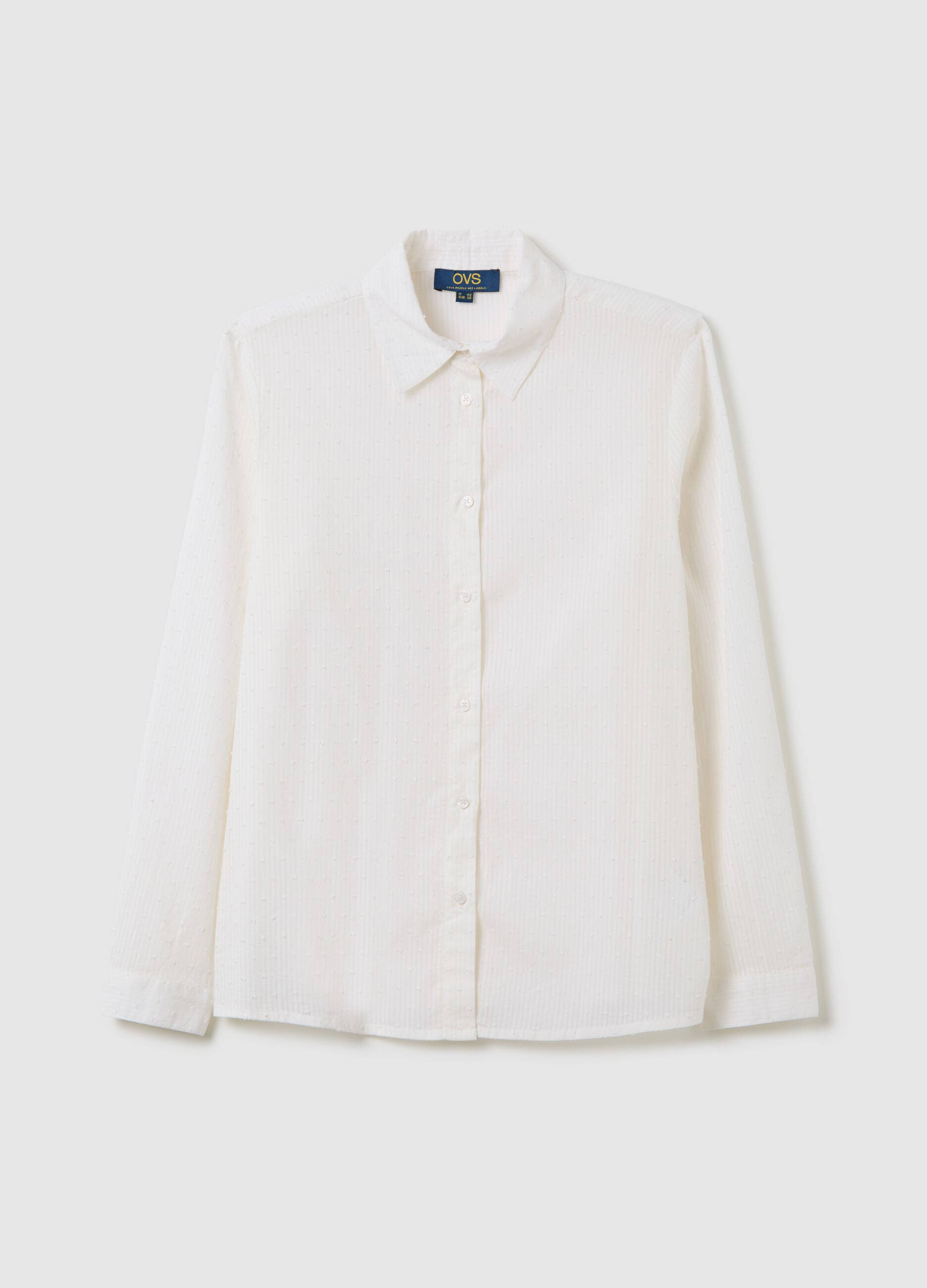 Women’s white shirt in 100% cotton with regular fit