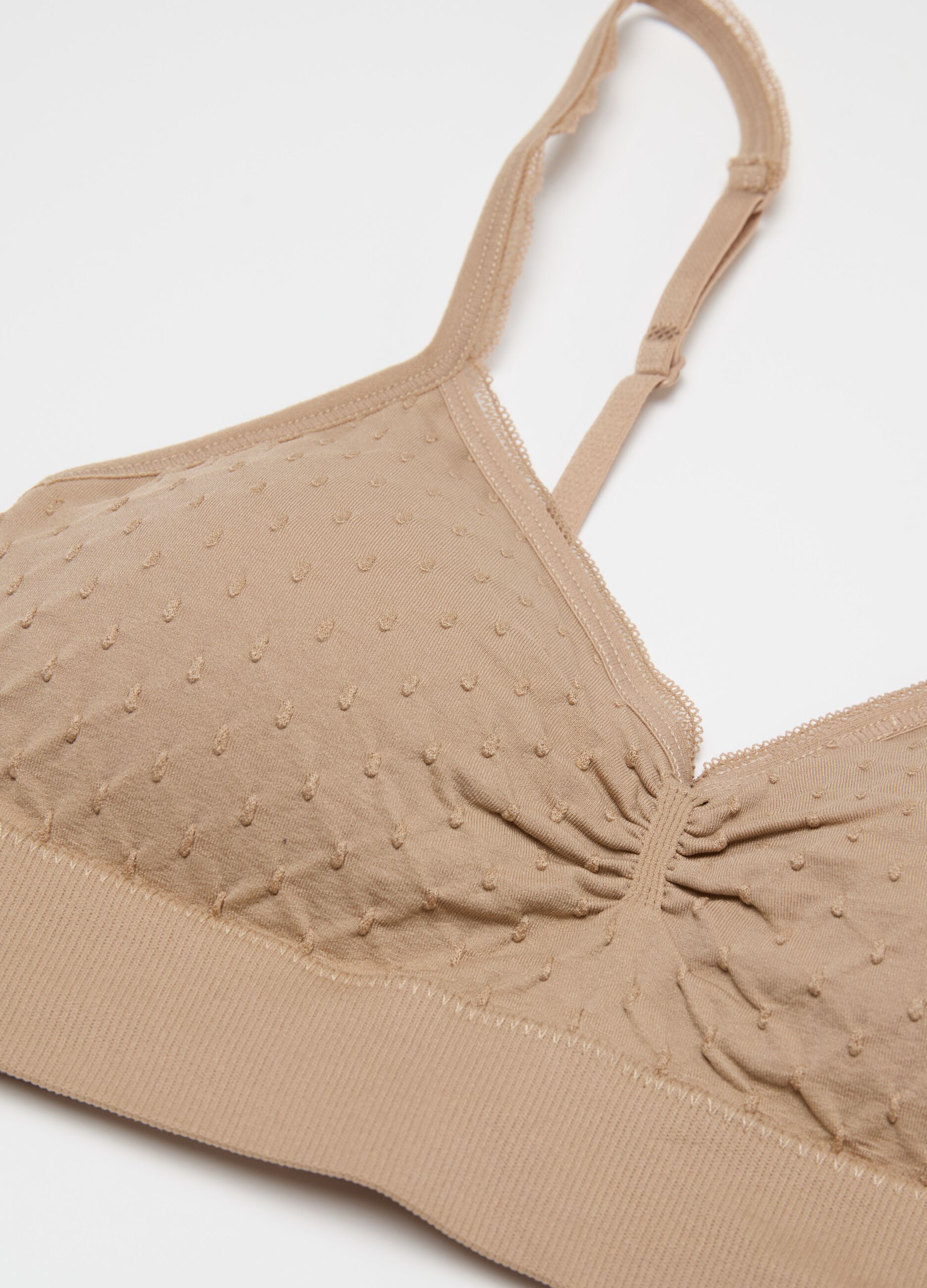 Reggiseno Bralette in microfibra con trama dobby