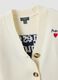 White cotton-blend cardigan with deep V-neck and heart embroidery_2
