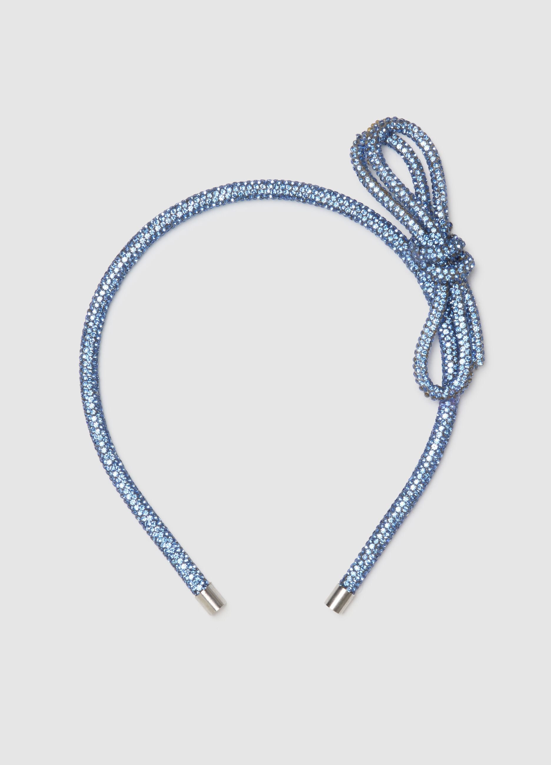 Blue Girl's Headband with Bow
