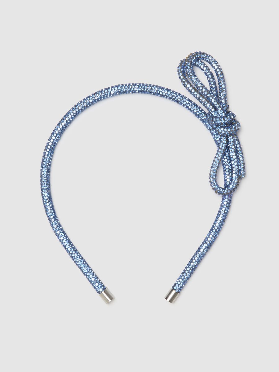Blue Girl's Headband with Bow_0