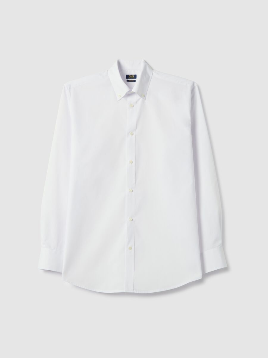 White cotton blend shirt regular fit easy iron_4