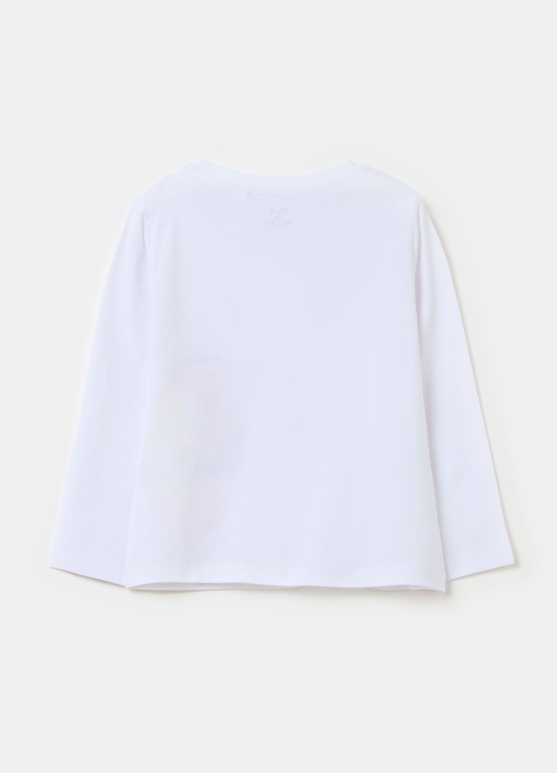 Long-sleeved T-shirt with print and diamantés