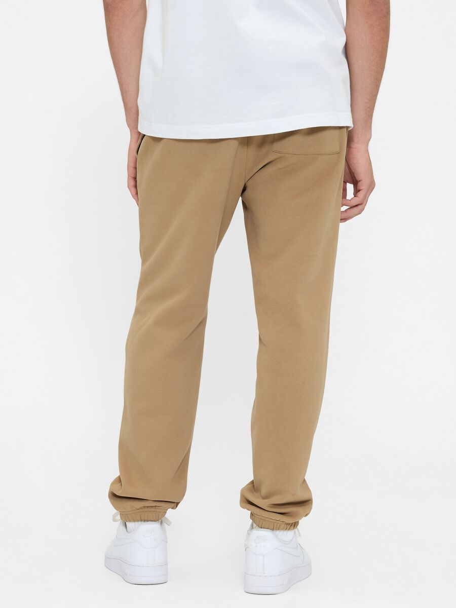 Beige jogger trousers in cotton and polyester blend_2