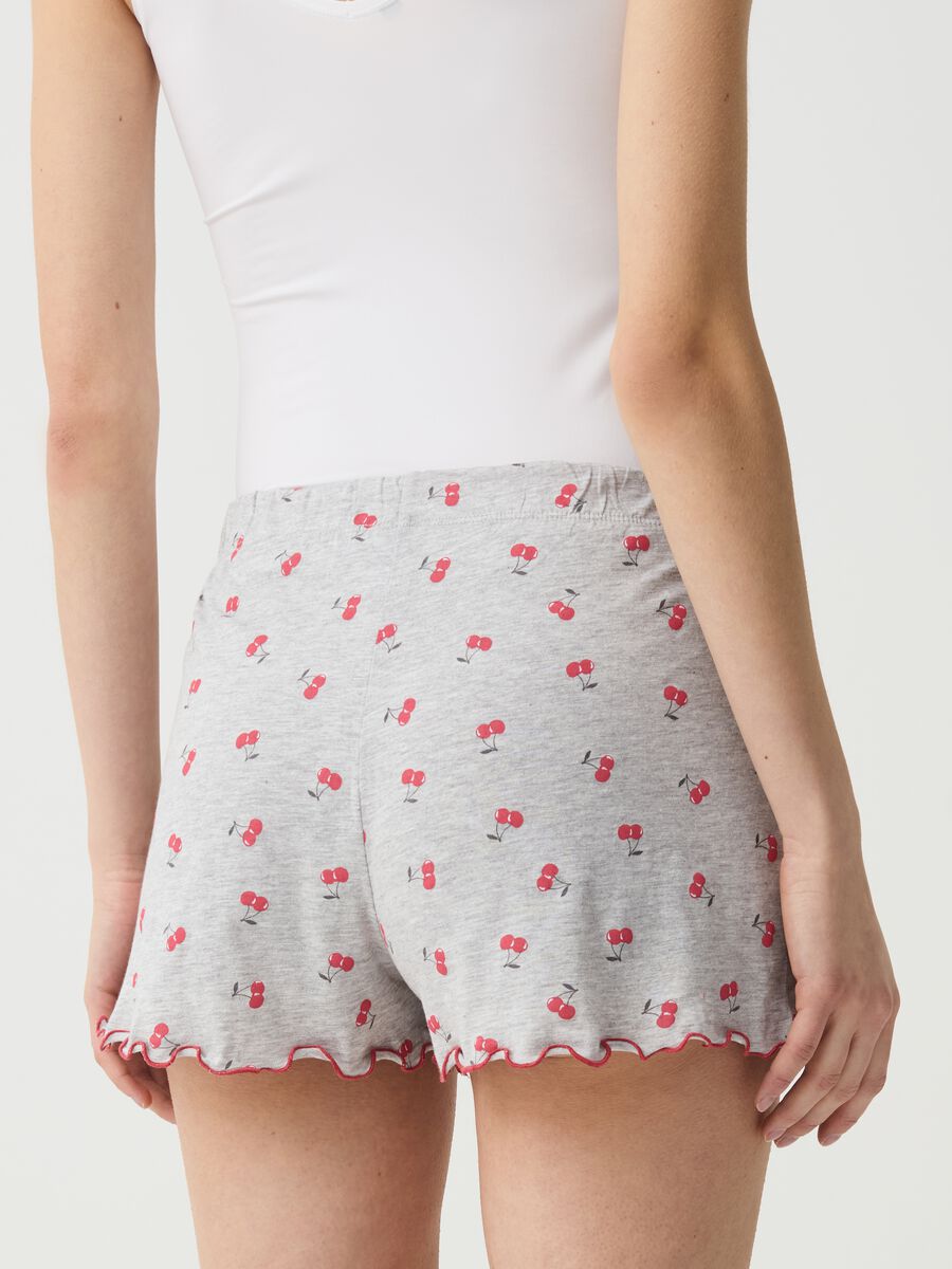 Pyjama shorts with cherries print_2