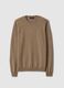 Beige crew neck pullover in pure cashmere regular fit_4