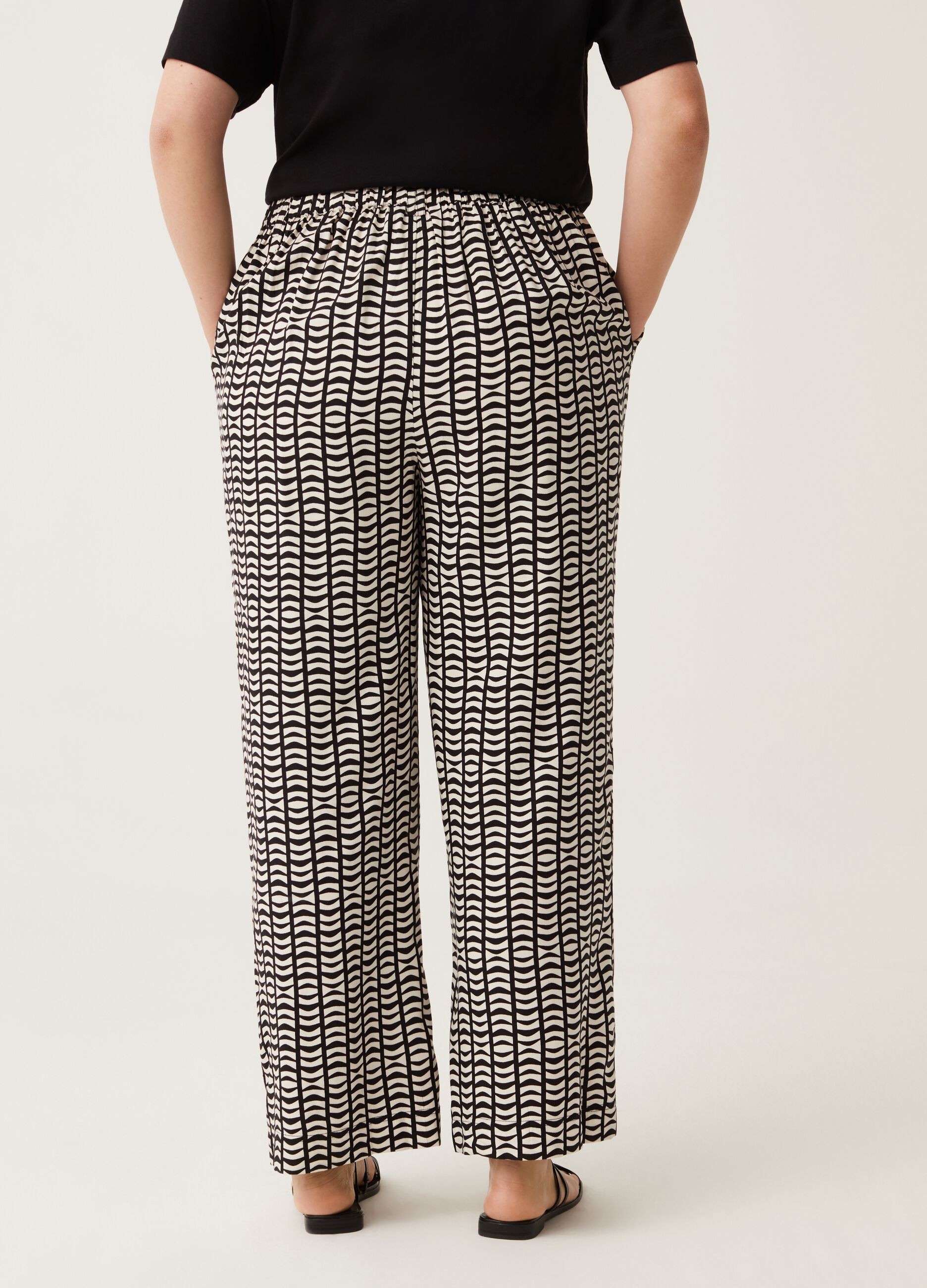 Pantaloni wide leg stampa all-over Curvy MYA_2