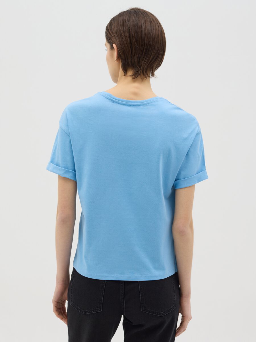 Light blue boxy-fit T-shirt in cotton_2