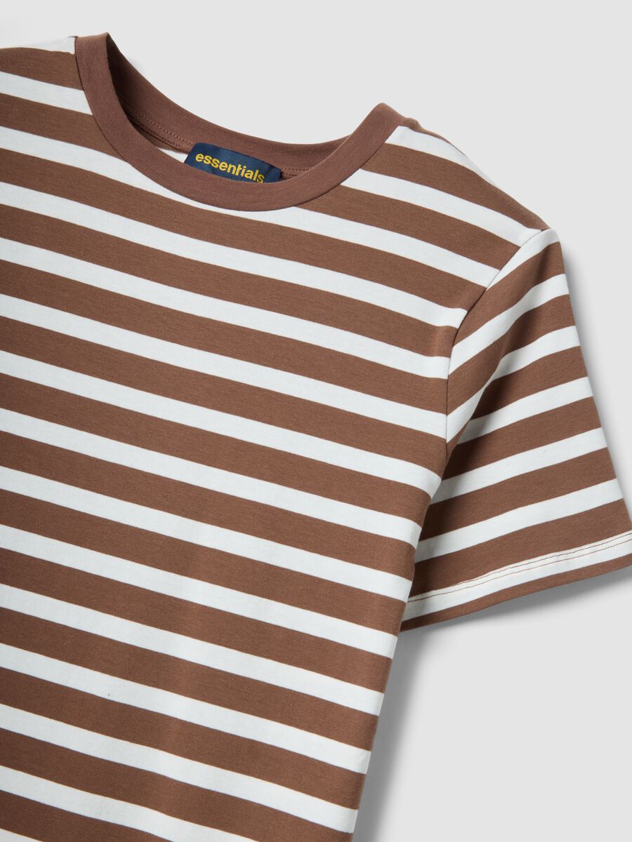 Brown striped stretch-cotton midi dress_1