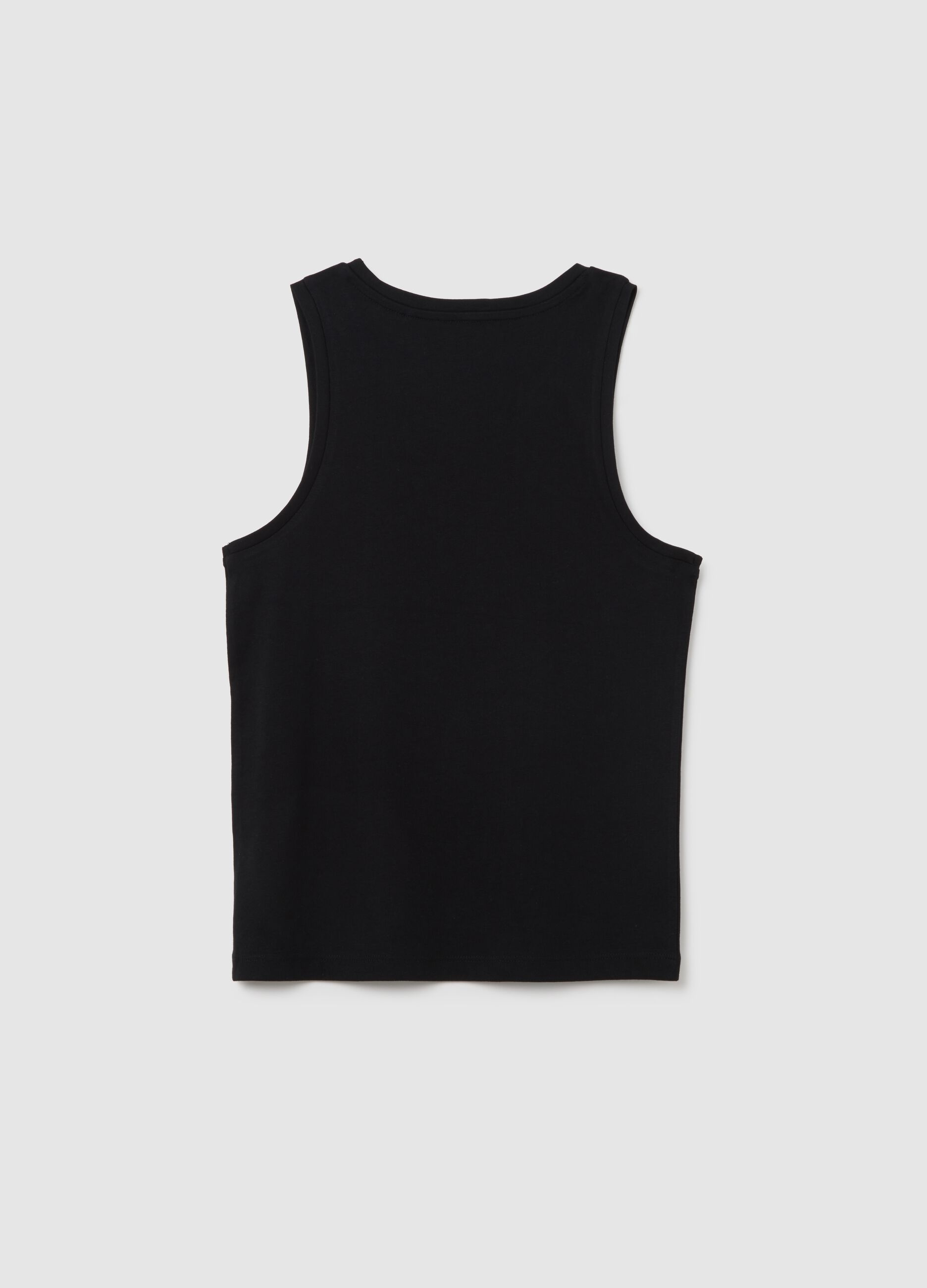 Boys' black cotton vest regular fit