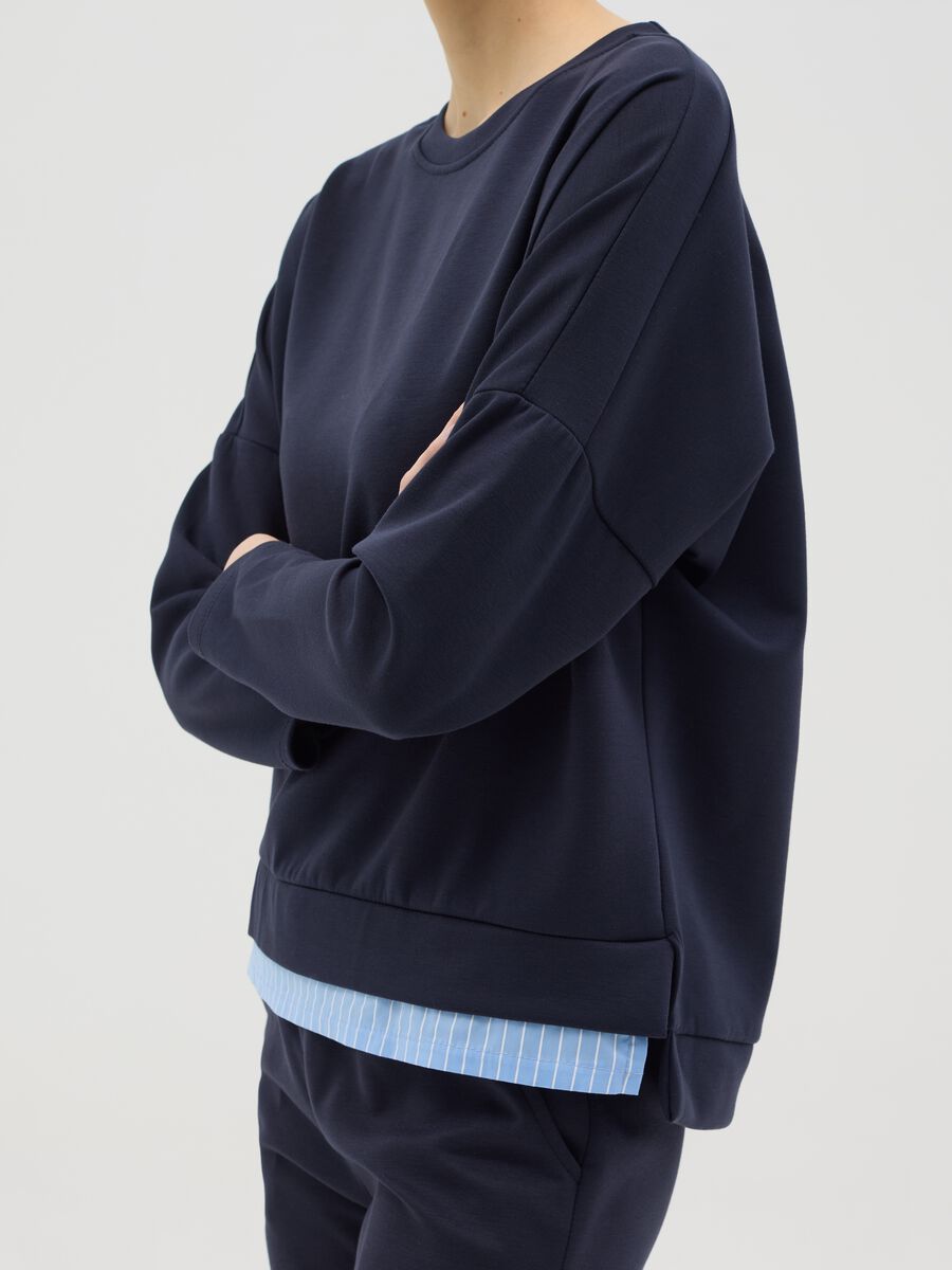 Blue top with layered-effect hem_3