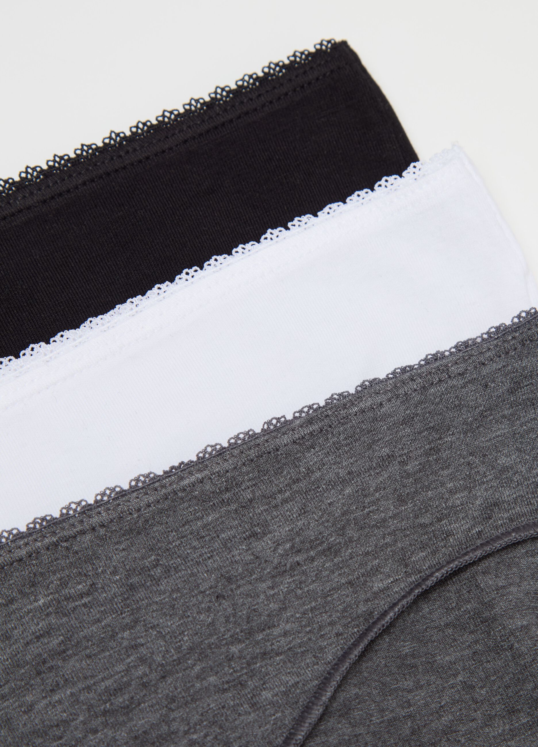 Tripack slip con merletto