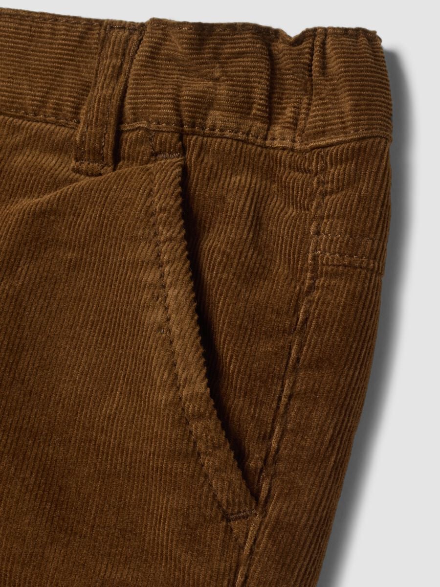 Brown regular-fit pure cotton trousers_2