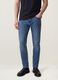 Blue slim-fit stretch cotton jeans_1