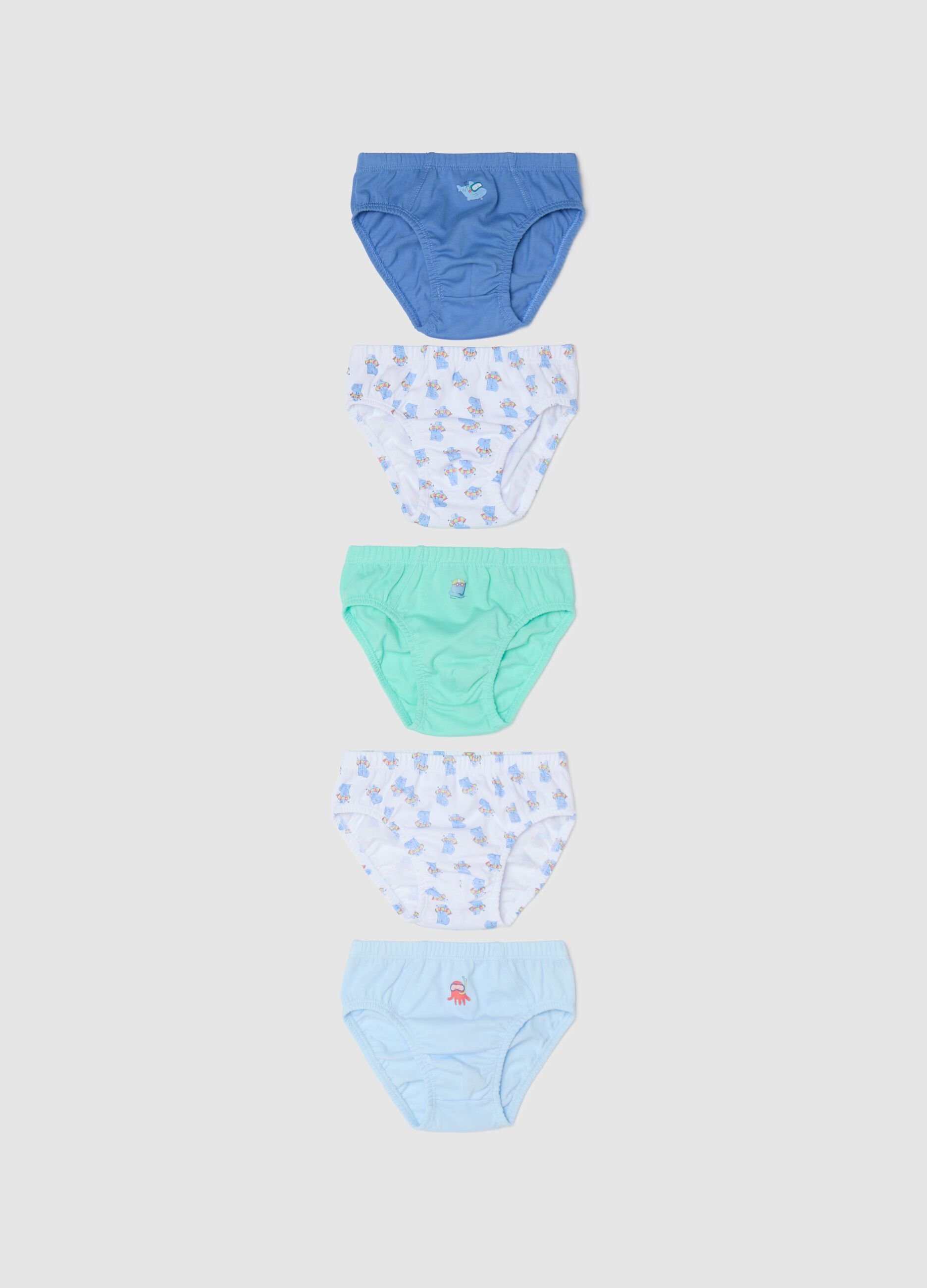 Mutandine da bambino in puro cotone multicolor regular fit