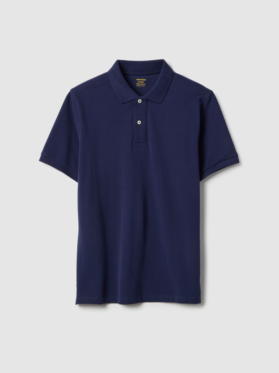Blue pure cotton polo shirt regular fit_4