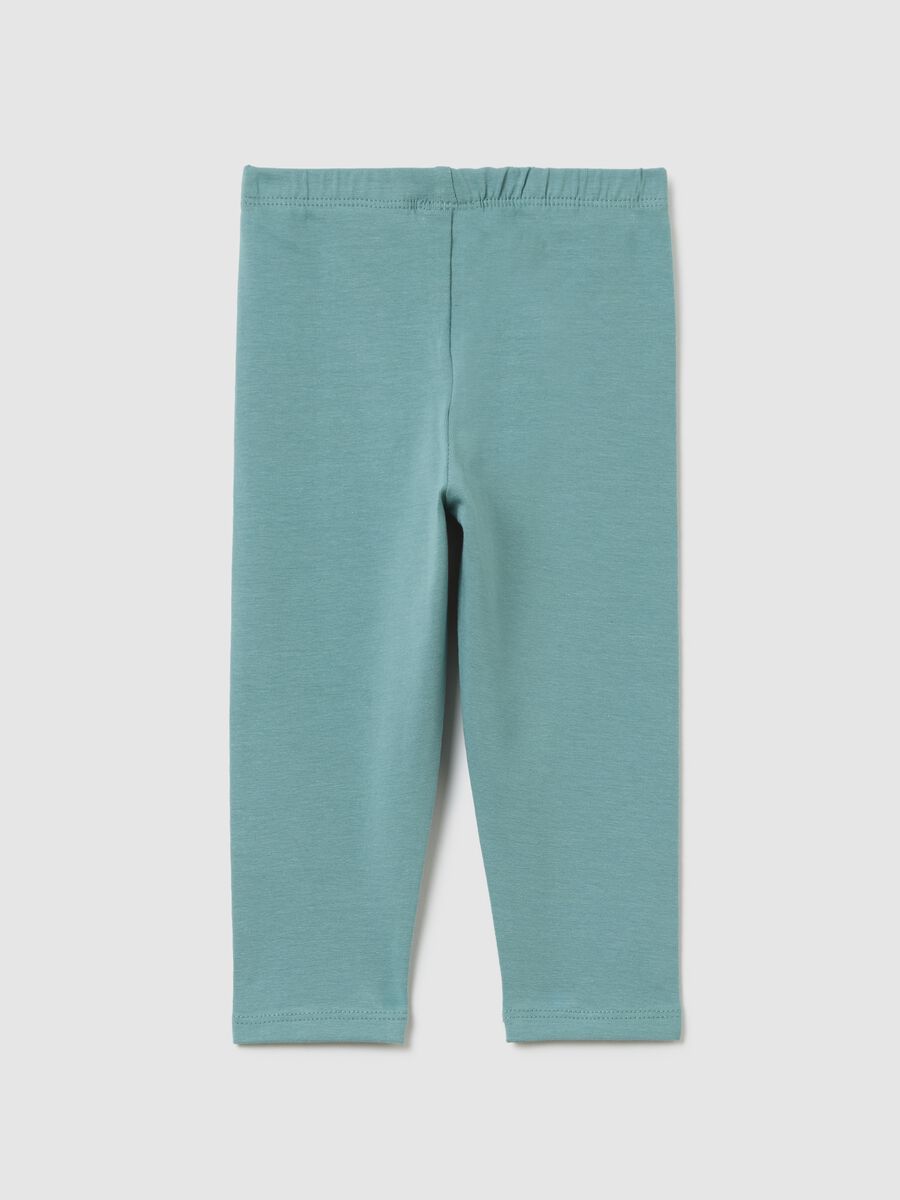Girls' stretchy cotton blue leggings regular fit_1