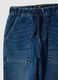 Blue cotton blend relaxed fit jogger jeans for children_2