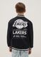 Kids' black cotton-blend bomber jacket regular fit with print_1