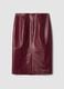 Red midi skirt in pure viscose with embossed print_6