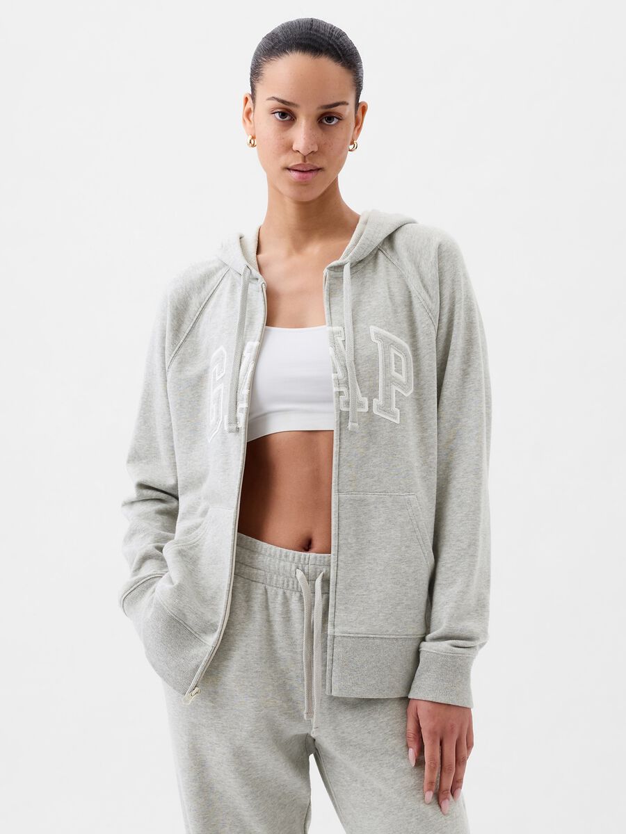 Full-zip in French Terry con ricamo logo_0