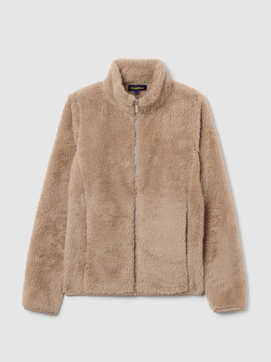 Felpa beige regular fit con zip_4