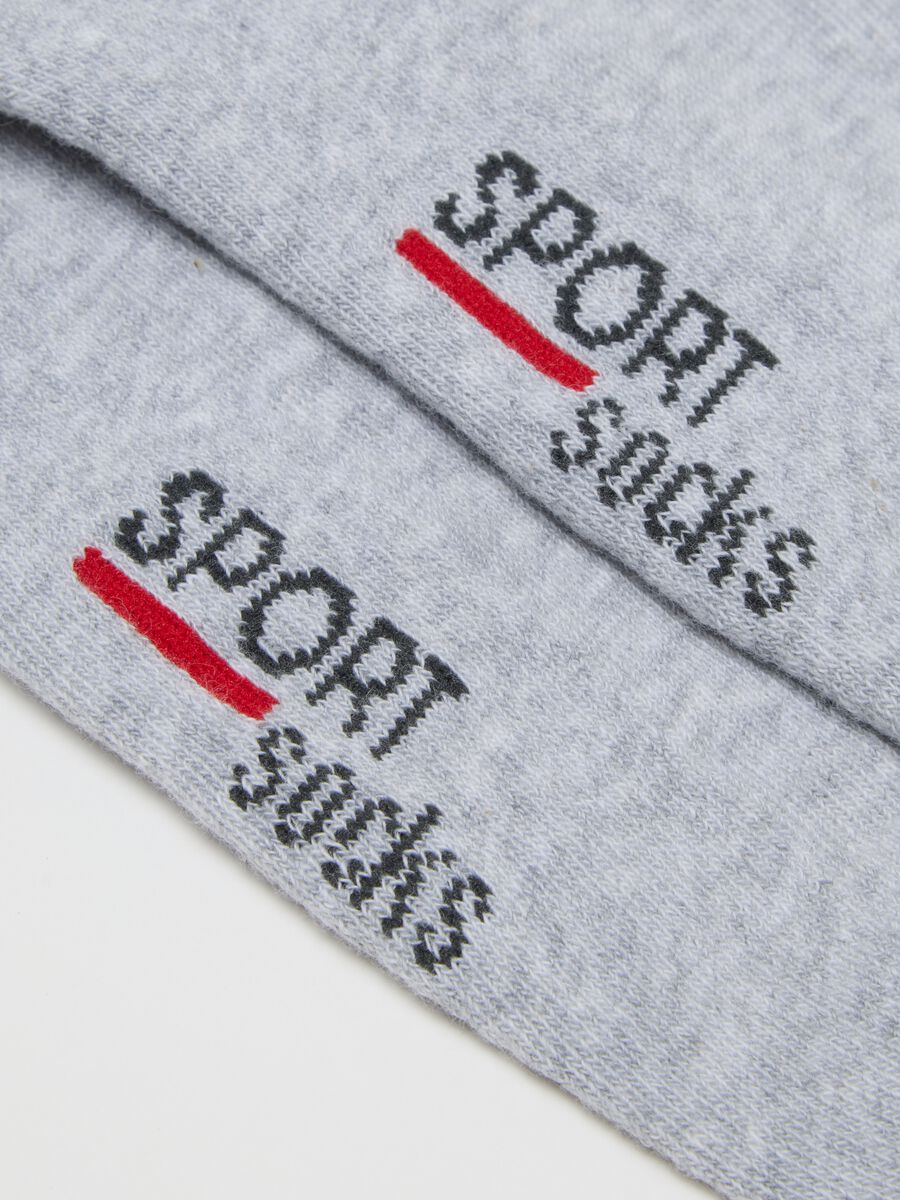 Grey Cotton Blend Sports Socks Set_2