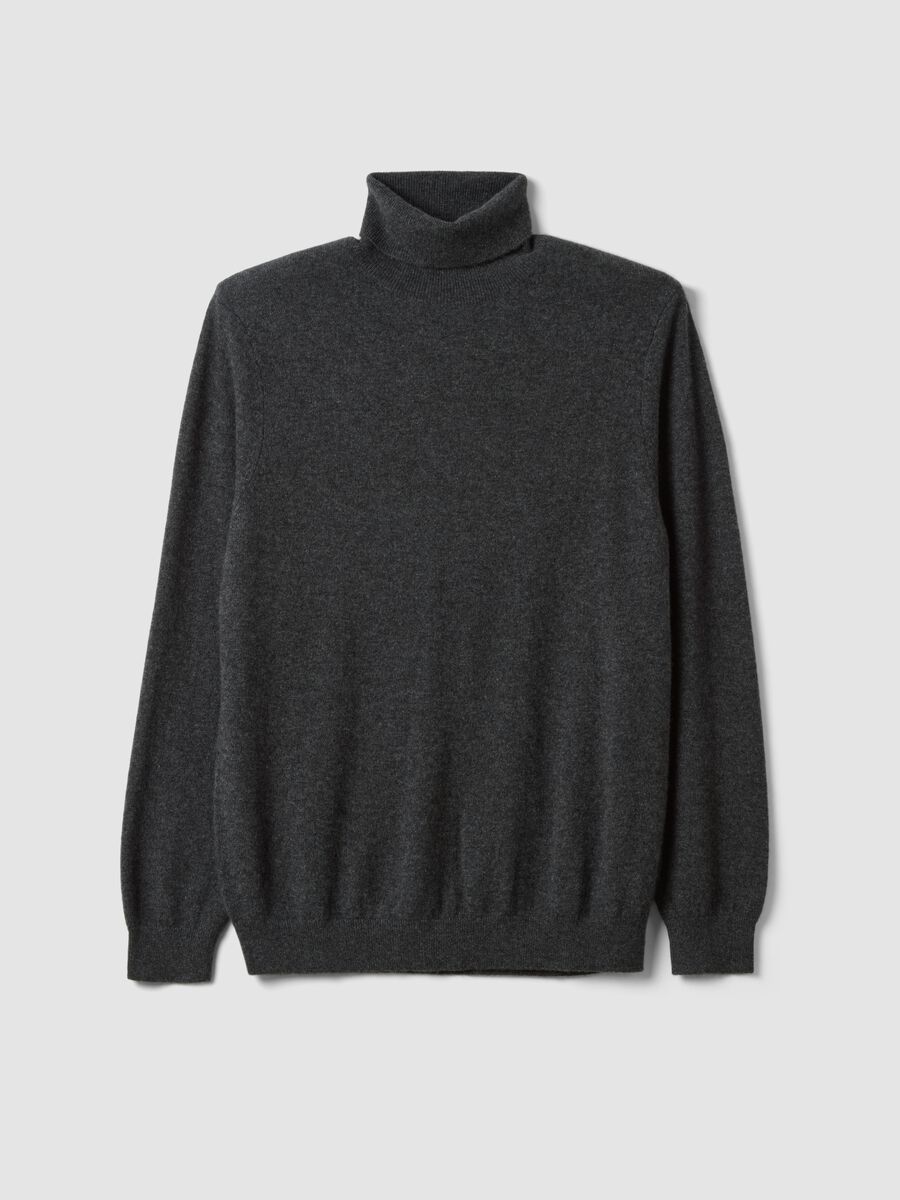Grey pure cashmere roll-neck jumper, regular fit_0