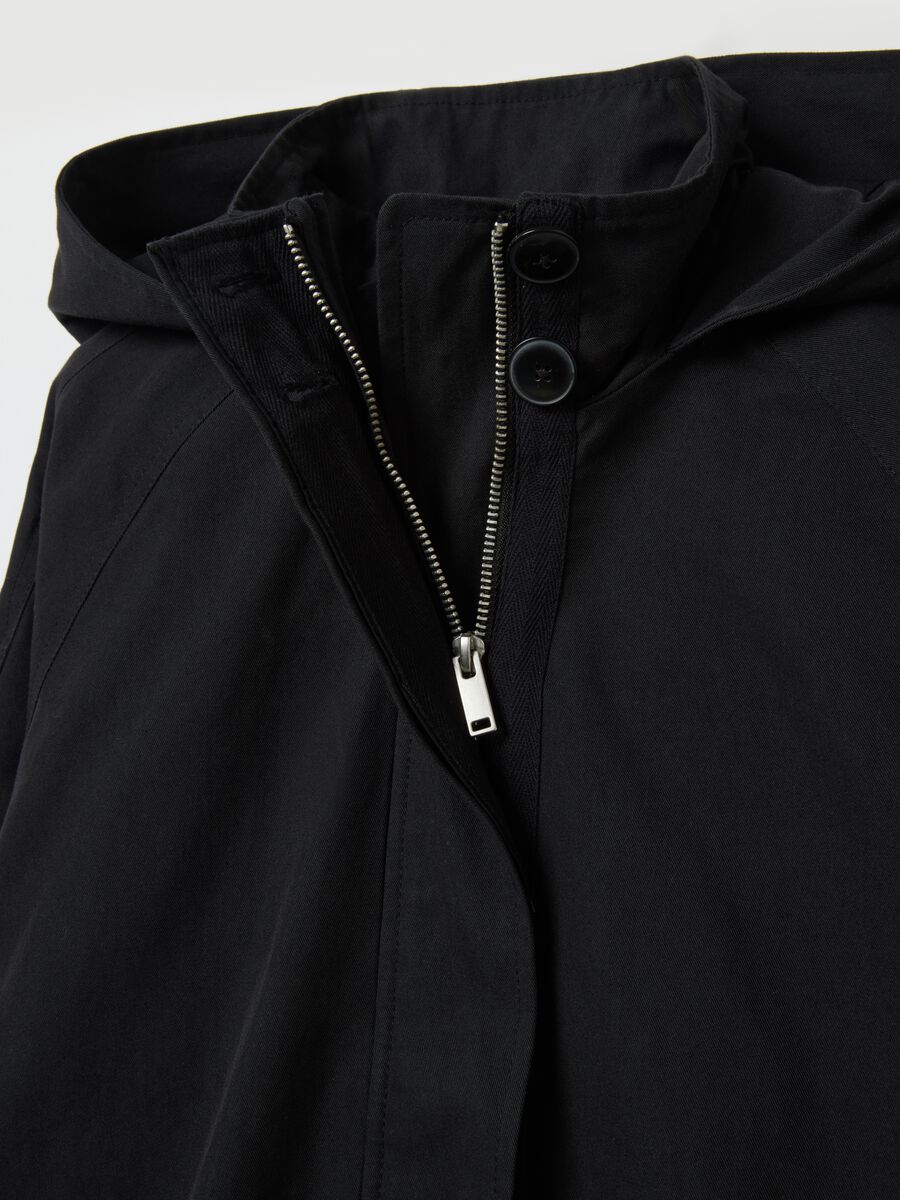 Black cotton-blend jacket regular fit_5