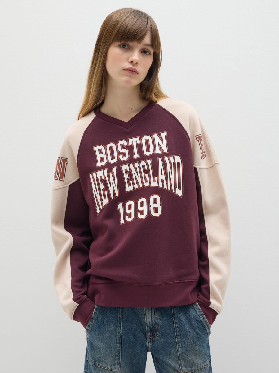 Regular fit multicolour cotton blend sweatshirt with crew neck_1