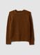 Brown regular-fit ribbed stretch-wool jumper_4