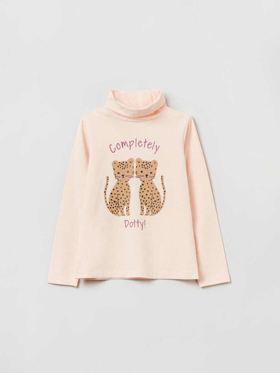 T-shirt maniche lunghe a collo alto_0