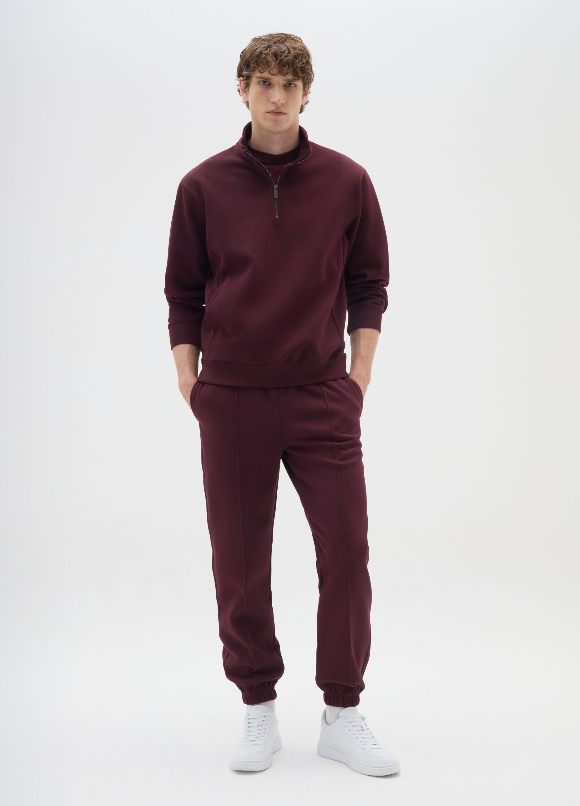 Stretch Brown Piqué Trousers