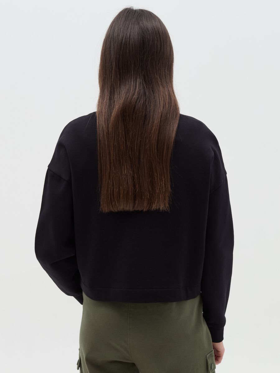 Cropped sweatshirt with lettering print_1