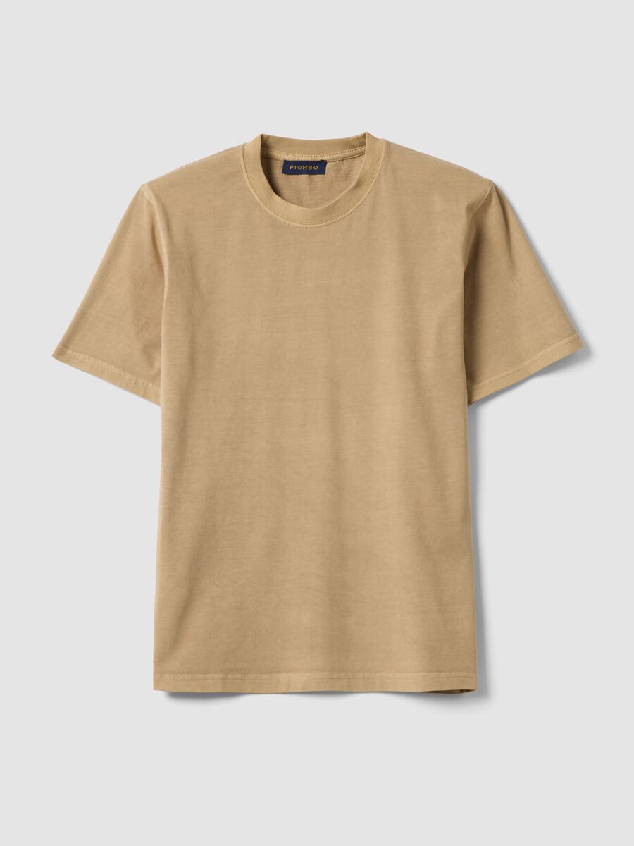 Beige pure cotton T-shirt relaxed fit_0