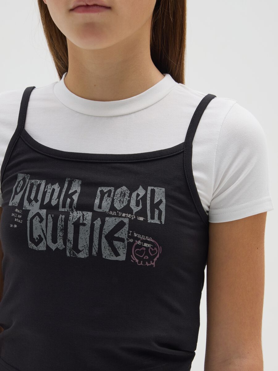 T-shirt da ragazza in cotone elasticizzato multicolor_2