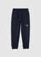 Blue pure cotton regular fit boys' trousers with print_0