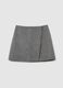 Regular fit grey wool blend skirt_4