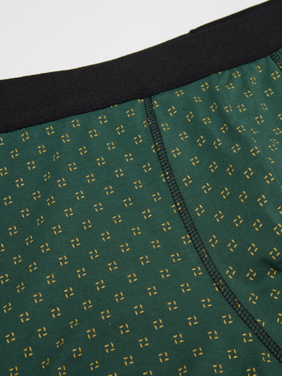 Midi boxer shorts in stretch cotton with pattern._5
