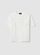 T-shirt in puro cotone bianco regular fit con ricamo traforato_5
