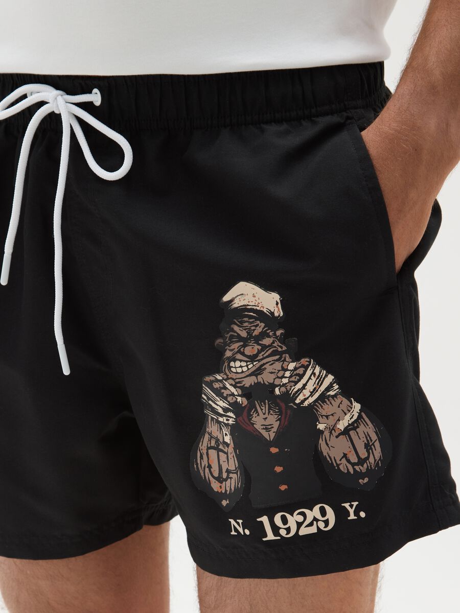 Pantaloncini da uomo in nero regular fit_2